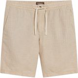 Superdry - Linnen Shorts - Beige - Elastische Taille - Overgeverfde Afwerking