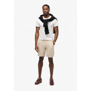 Superdry - Linnen Shorts - Beige - Elastische Taille - Overgeverfde Afwerking