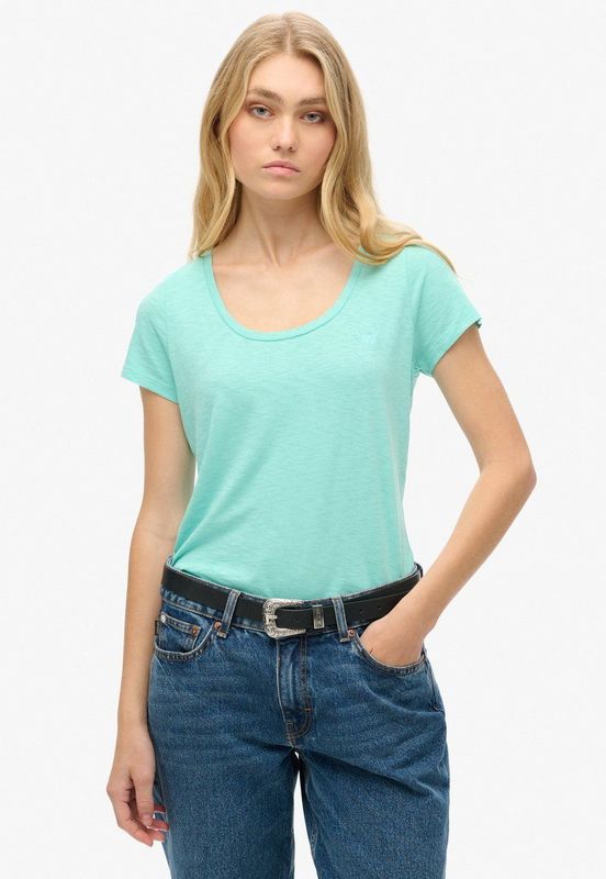 The Studios - Scoop Neck T-Shirt - Zwart - Katoen