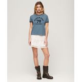Superdry - Athletic Essentials Beach Graphic Fitted Ringer T-shirt - Korte Mouwen
