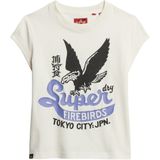 Superdry - Embellished Poster T-shirt - Wit - Katoen - Capmouwen