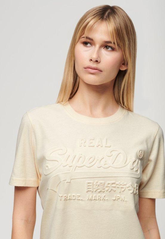 Superdry - T-shirt - Dames - Met Reliëfopdruk - Relaxte Pasvorm