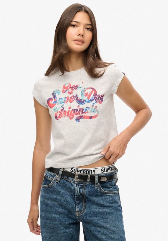 Superdry - Floral Scripted T-shirt - Multicolor - Katoen