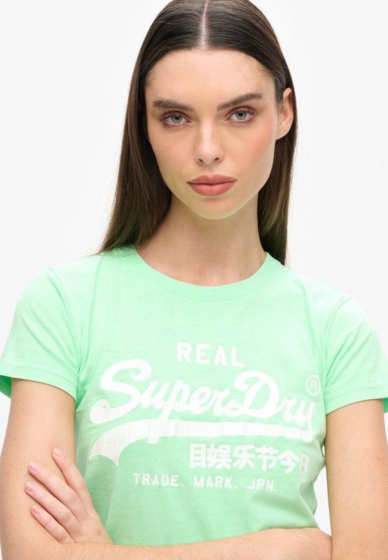 Superdry - Neon Vl Graphic T-shirt - Korte Mouwen - Zwart - Katoen