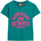 Superdry Puff Print Archive Fitted T-shirt Met Korte Mouwen Blauw XS Vrouw