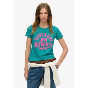 Superdry - Puff Print - T-shirt - Zwart - Katoen