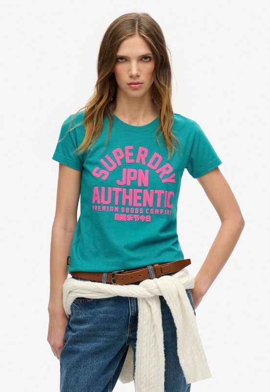 Superdry - Puff Print - T-shirt - Zwart - Katoen