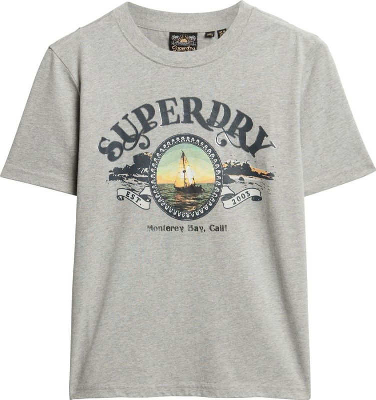Superdry - Travel Souvenir - T-shirt - Katoen - Relaxed Fit, Korte Mouwen, Gedrukte Afbeelding