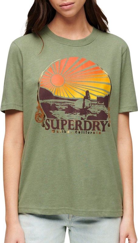 Superdry - Travel Souvenir - T-shirt - Zwart - Katoen/Polyester