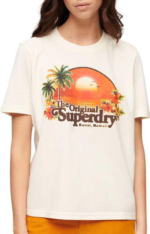Superdry - Travel Souvenir - T-shirt - Zwart - Katoen/Polyester