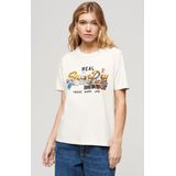 Superdry - Tokyo Vl Relaxed T-shirt - Grijs - Katoen