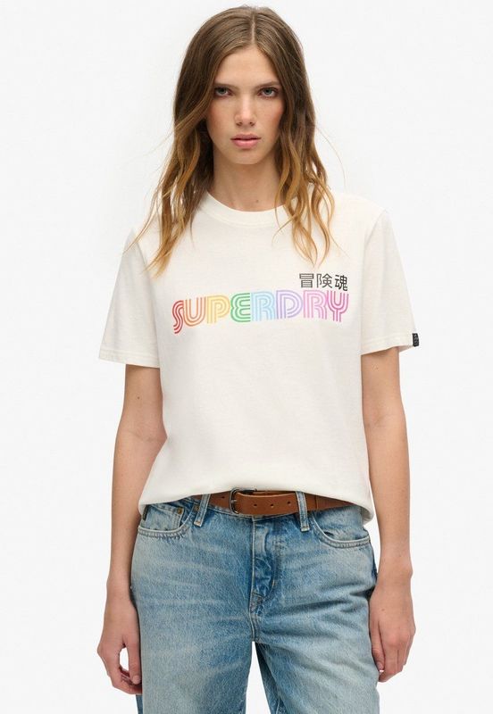 Superdry - Rainbow Logo T-shirt - Meerkleurig - Katoen