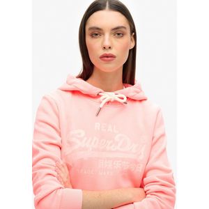 Superdry - Fluo Hoodie - Dames - Fluorescerend - Relaxed Fit, Capuchon met Trekkoord