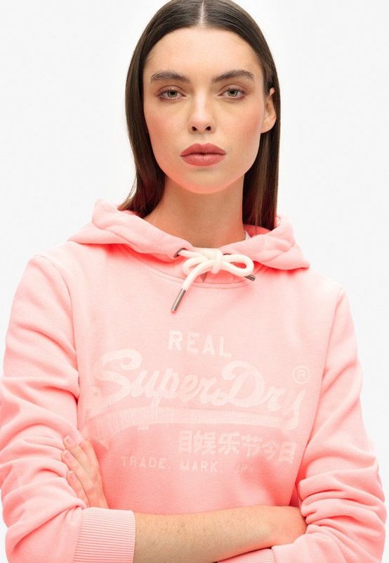 Superdry - Fluo Hoodie - Dames - Fluorescerend - Relaxed Fit, Capuchon met Trekkoord