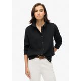 Superdry - W4010422A - Lang Strandshirt - Zwart - Katoen - Lange Mouwen