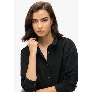 Superdry - W4010422A - Lang Strandshirt - Zwart - Katoen - Lange Mouwen