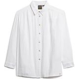 Superdry - W4010422A - Lang Strandshirt - Wit - Katoen - Lange Mouwen
