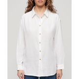 Superdry - W4010422A - Lang Strandshirt - Wit - Katoen - Lange Mouwen