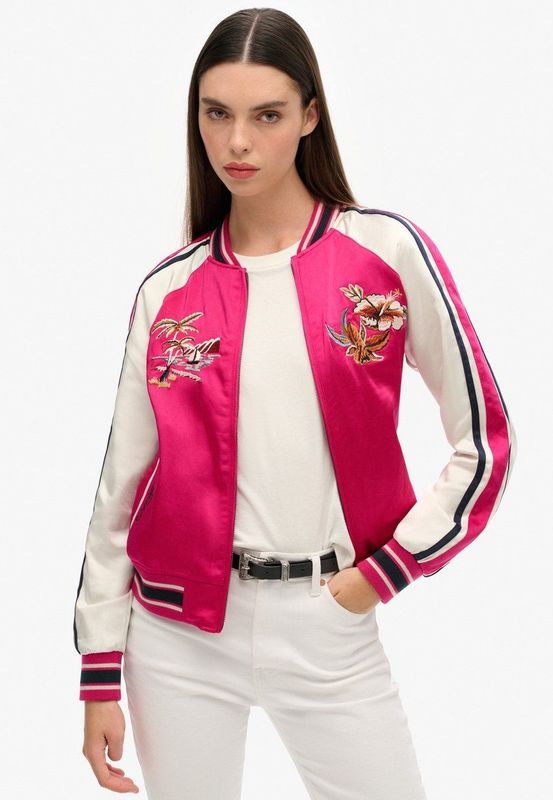 Superdry Suikajan Embroidered Bomberjack Roze Vrouw