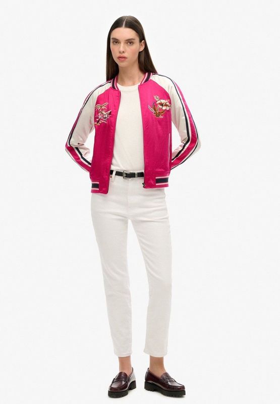 Superdry Suikajan Embroidered Bomberjack Roze Vrouw