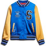 Superdry - W5011672A - Luxe Colbert - Blauw - Polyester - Lange Mouwen