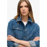 Blouson - Effen - Denim - Normale Pasvorm