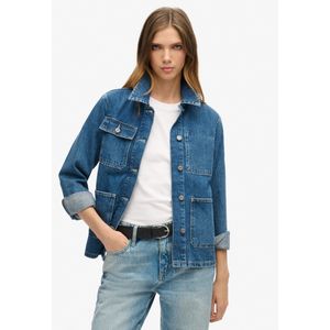 Blouson - Effen - Denim - Normale Pasvorm