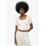 Superdry - Smocked Woven Top - Korte Mouw - Slim Fit