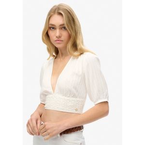 Superdry - W6011858A - Top - Wit - Katoen - Korte Mouwen