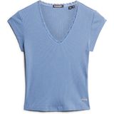 Superdry - Athletic Essentials top met V-hals en kanten rand - Dames - Tops