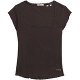 Superdry - Essential Square Neck - T-shirt - Bruin - Slim Fit