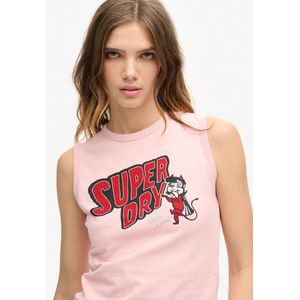 Superdry - Retro Embellished T-shirt - Mouwloos - V-hals - Gedetailleerde Print