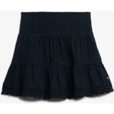 Superdry - Ibiza Lace Mix - Korte Rok - Zwart - Loose Fit, Katoen 100%