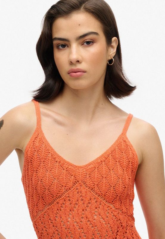 Superdry - Gehaakte Cami Mini-jurk - Dames - Jurken