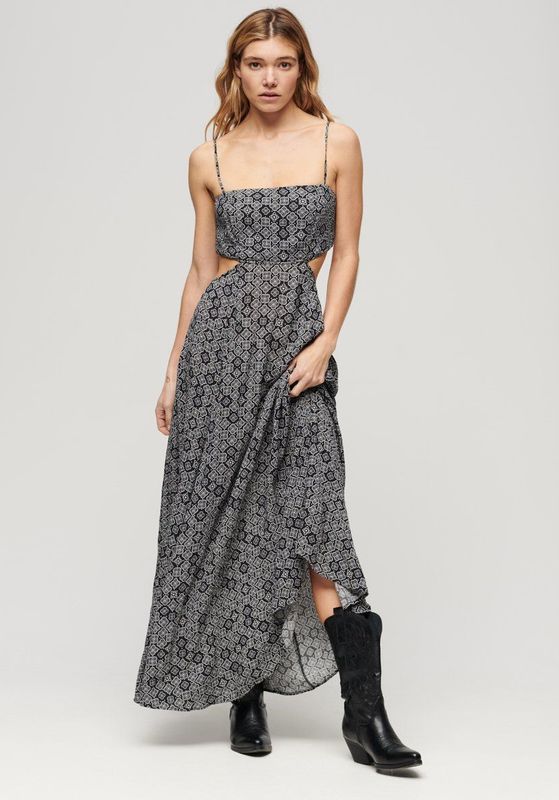 Superdry - Sheered Back - Lange Jurk - Harriot Brown Print