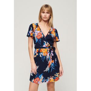 Wikkeljurk - Print - Korte Mouwen - Kanten Details - Stoffen Riem