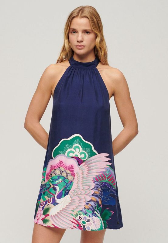 Superdry - Korte Mouwloze Jurk - Bedrukt - Mini - Relaxed Fit