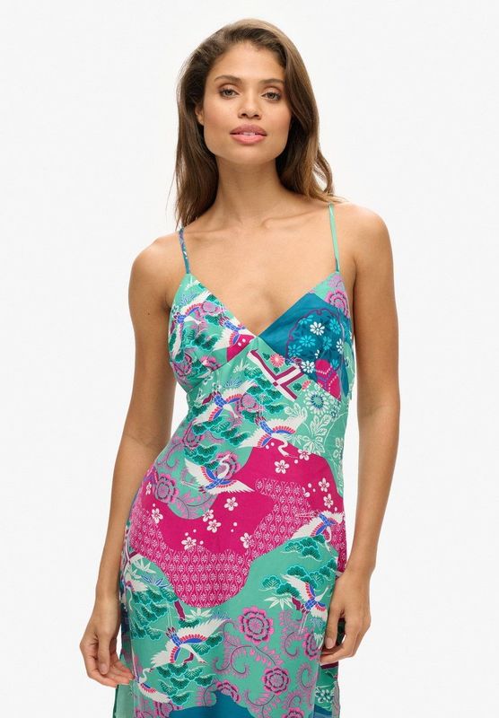Superdry - Printed Slip - Lange Jurk - Zonder Mouwen