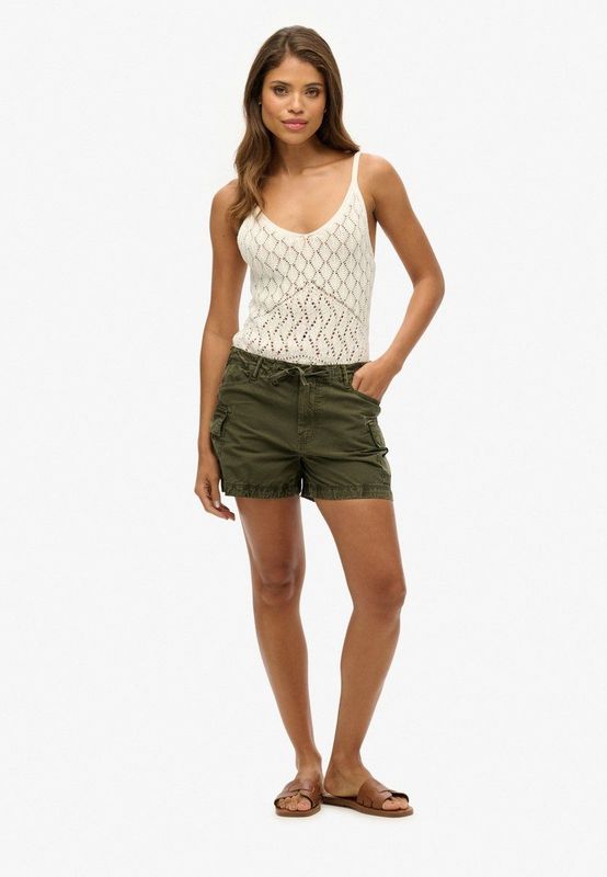 Superdry - Cargo Shorts - Groen - 2XS - Vrouw