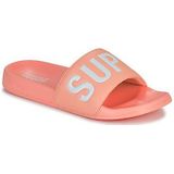 Superdry - Core Vegan Pool Slippers - Roze - Gewatteerde Banden - Gegoten Zool