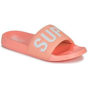Superdry - Core Vegan Pool Slippers - Roze - Gewatteerde Banden - Gegoten Zool
