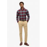 Superdry - Slimfit stretch chinobroek met taps toelopende pijpen - Heren - Broeken