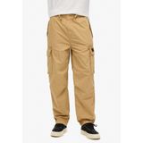 Superdryvoor mannen. M7011133A Parachute baggy broek zwart (32/32), Casual, Katoen