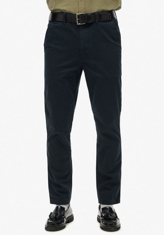 Superdryvoor mannen. M7011135A Internationale marine chino broek (30/30), Casual, Katoen, Marineblauw