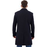 Superdryvoor mannen. M5011885A Town Merchant Store marine jas (S), Casual, Wol, Lange mouwen, Marineblauw