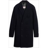 Superdryvoor mannen. M5011885A Town Merchant Store marine jas (S), Casual, Wol, Lange mouwen, Marineblauw