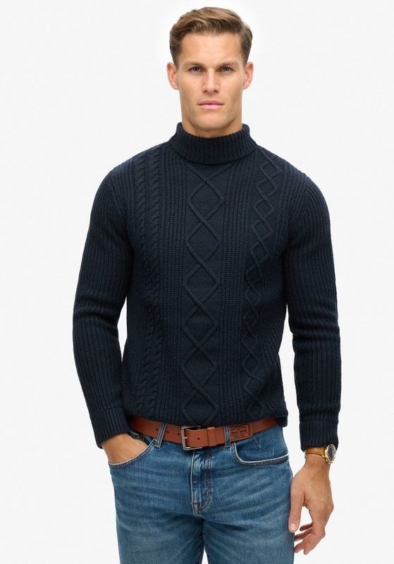 Superdry - Merchant Cable - Trui - Met Hoge Hals