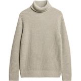 Superdryvoor mannen. M6110584A Merchant Store marine gestructureerde coltrui (XXL), Casual, Acryl, Lange mouwen, Marineblauw