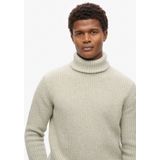 Superdryvoor mannen. M6110584A Merchant Store marine gestructureerde coltrui (XXL), Casual, Acryl, Lange mouwen, Marineblauw