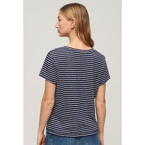 Superdry - Studios Slub - T-shirt - Geen Kleur - V-hals, Korte Mouwen, Geborduurd Logo